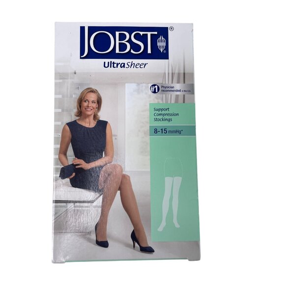 Jobst Pantyhose Ultra Sheer Support Compression Stockings  Medium Thigh Biege u - Picture 1 of 7